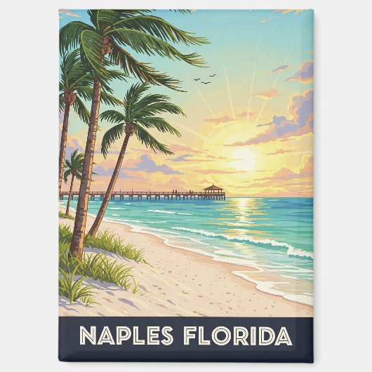 Napels Florida Reizen Magneet (Voorkant)