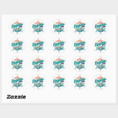 Napels Florida Retro met ontploffing op zonsonder Ronde Sticker (Vel)