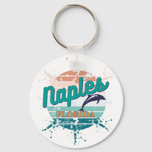 Napels Florida Retro met ontploffing op zonsonder Sleutelhanger