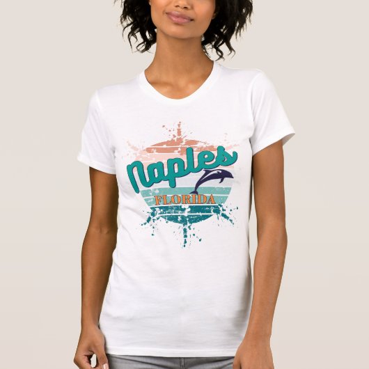 Napels Florida Retro met ontploffing op zonsonder T-shirt (Voorkant)
