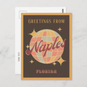Napels Florida Retro  Party Briefkaart (Voorkant / Achterkant)