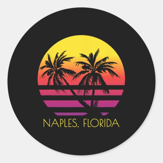Napels Florida Ronde Sticker (Voorkant)