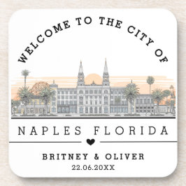 Napels Florida Silhouette – Op maat gemaakte huwel Bier Onderzetter