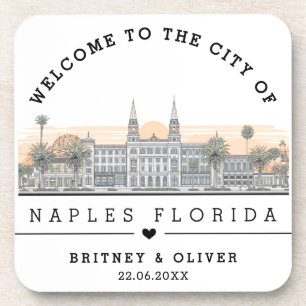 Napels Florida Silhouette – Op maat gemaakte huwel Bier Onderzetter