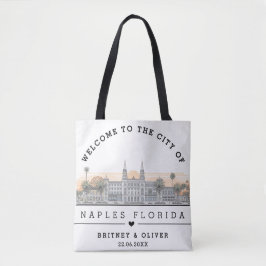 Napels Florida Silhouette – Op maat gemaakte huwel Tote Bag