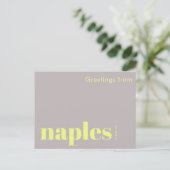 Napels Florida typografisch geel Briefkaart (Staand voorkant)