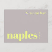 Napels Florida typografisch geel Briefkaart (Voorkant)