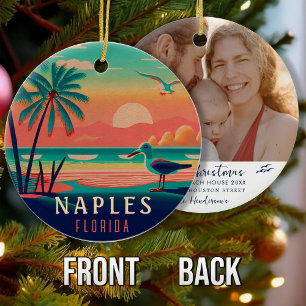 Napels Florida Zeemeeuw Sunset Souvenirs Keramisch Ornament