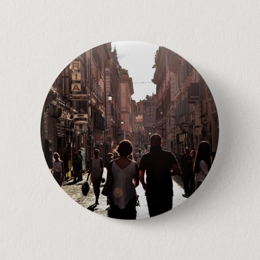 Napels Gebouwen Ronde Button 5,7 Cm (Voorkant)