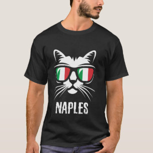 Napels Grappige Kat Italië Vlag T-shirt