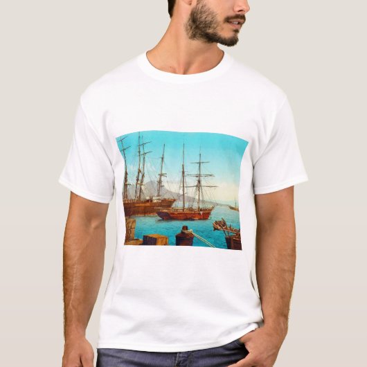 Napels haven Italië 1800s T-shirt (Voorkant)