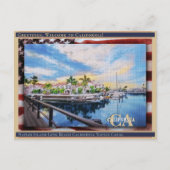 Napels Island Long Beach California Linen Flag Briefkaart (Voorkant)