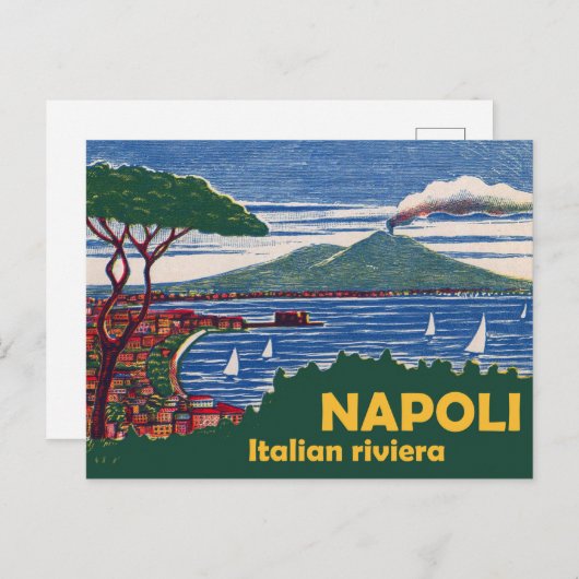 Napels, Italiaans Riviera Briefkaart (Voorkant / Achterkant)