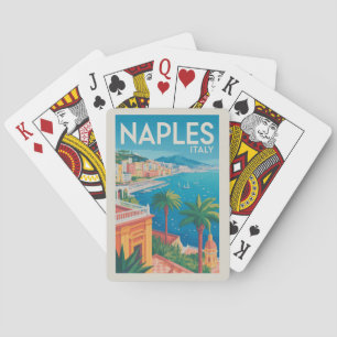 Napels Italië Illustratie Reis Kunst Vintage Pokerkaarten