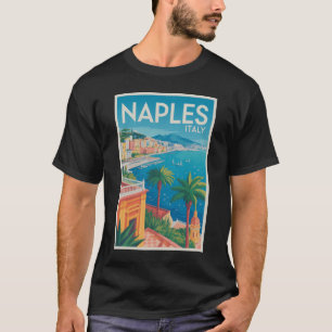 Napels Italië Illustratie Reis Kunst Vintage T-shirt