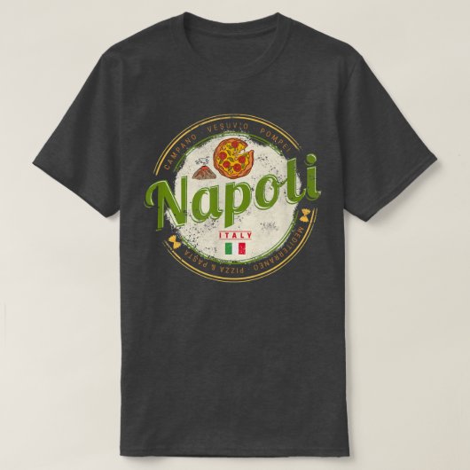 Napels Italië met Vesuvius en Pizza  Souve T-shirt (Design voorkant)