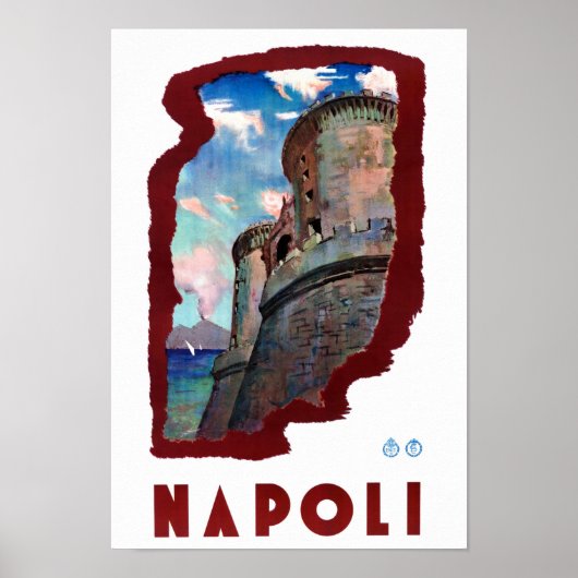 Napels Italië Poster voor reizen met bestemming "V (Voorkant)