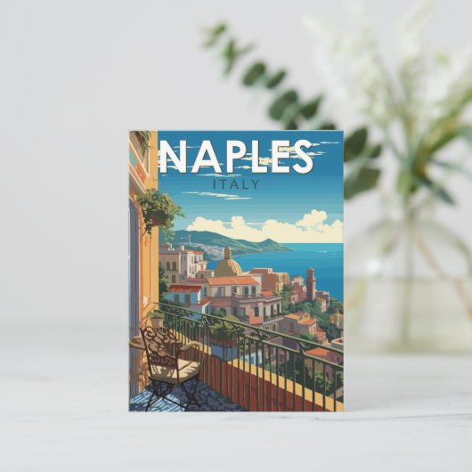 Napels Italië Reizen Kunst Vintage Briefkaart (Staand voorkant)
