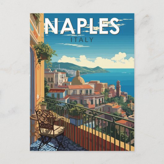 Napels Italië Reizen Kunst Vintage Briefkaart (Voorkant)