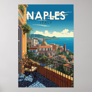 Napels Italië Reizen Kunst Vintage Poster