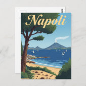  Napels Italië Reizen - Mount Vesuvius Uitzicht Briefkaart (Voorkant / Achterkant)