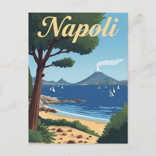  Napels Italië Reizen - Mount Vesuvius Uitzicht Briefkaart (Voorkant)