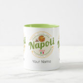 Napels Italië Retro Vesuvius en Pizza Vintage Mok (Midden)