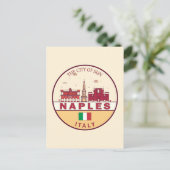 Napels Italië Skyline Embleem Briefkaart (Staand voorkant)