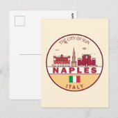 Napels Italië Skyline Embleem Briefkaart (Voorkant / Achterkant)