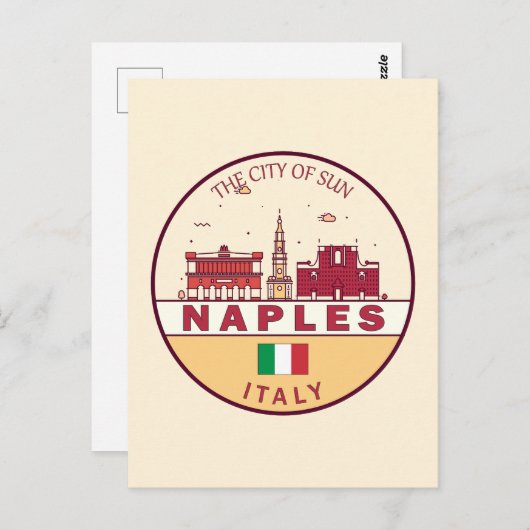 Napels Italië Skyline Embleem Briefkaart (Voorkant / Achterkant)