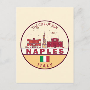 Napels Italië Skyline Embleem Briefkaart