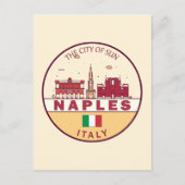 Napels Italië Skyline Embleem Briefkaart (Voorkant)