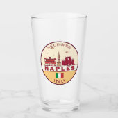 Napels Italië Skyline Embleem Glas (Voorkant)