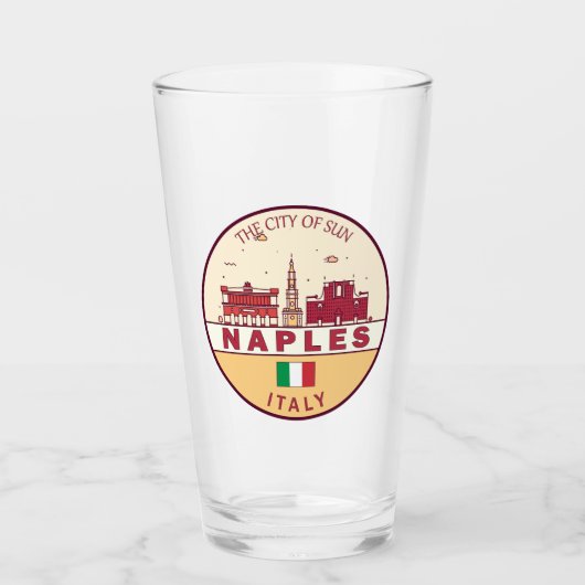 Napels Italië Skyline Embleem Glas (Voorkant)