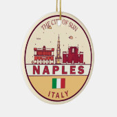 Napels Italië Skyline Embleem Keramisch Ornament (Rechts)