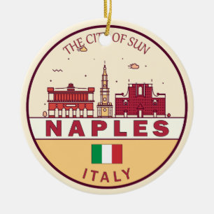 Napels Italië Skyline Embleem Keramisch Ornament