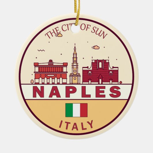 Napels Italië Skyline Embleem Keramisch Ornament (Voorkant)