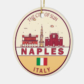 Napels Italië Skyline Embleem Keramisch Ornament (Links)