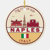 Napels Italië Skyline Embleem Keramisch Ornament (Achterkant)
