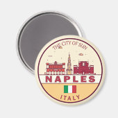 Napels Italië Skyline Embleem Magneet (Voorkant / Achterkant)