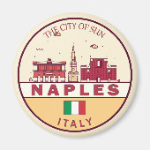 Napels Italië Skyline Embleem Magneet (Voorkant)