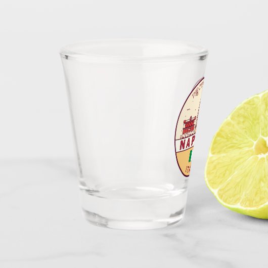 Napels Italië Skyline Embleem Shot Glas (Links)
