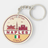 Napels Italië Skyline Embleem Sleutelhanger (Achterkant)