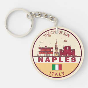Napels Italië Skyline Embleem Sleutelhanger