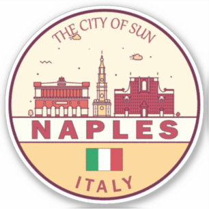 Napels Italië Skyline Embleem Sticker