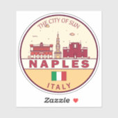 Napels Italië Skyline Embleem Sticker (Vel)