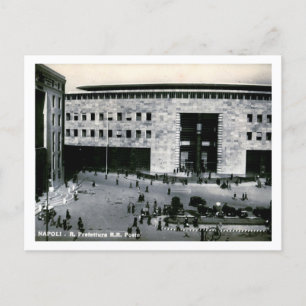 Napels, Italië, treinstation c1940s Briefkaart