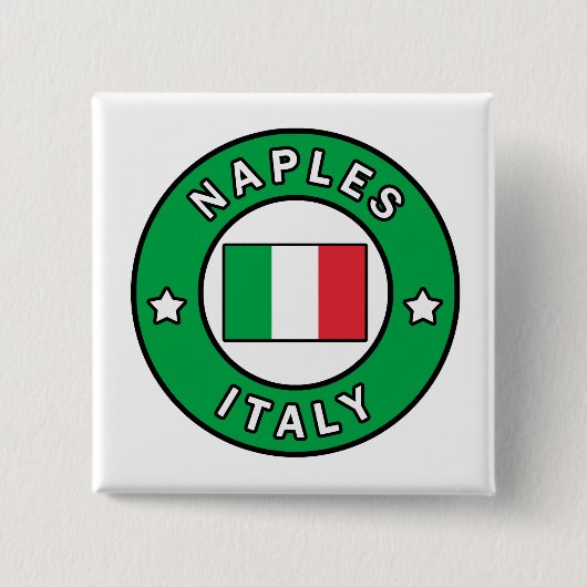 Napels Italië Vierkante Button 5,1 Cm (Voorkant)