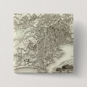 Napels, Italië Vierkante Button 5,1 Cm