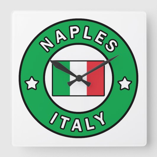 Napels Italië Vierkante Klok (Voorkant)